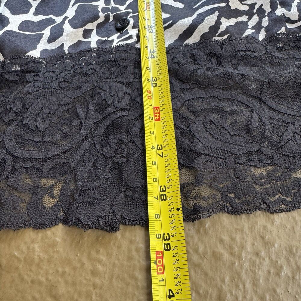 Bisou Bisou Shirt dress Size Large Black and Cream Geometric Short Lleeve - Picture 3 of 16